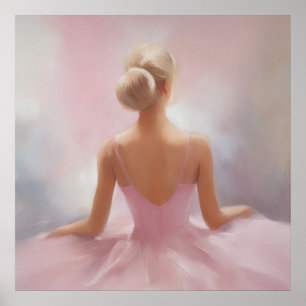 Die gestrichene Ballerina in Rosa Poster