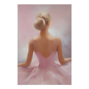 Die gestrichene Ballerina in Rosa Poster