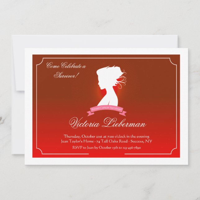Die Gesundheits-Krebs-des Überlebenden der Frau Einladung (Vorderseite)