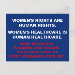 Die Gesundheitsfürsorge für Frauen ist die menschl Postkarte