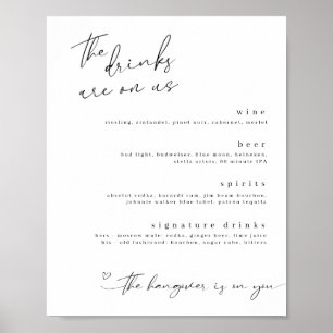 Die Getränke sind auf uns Minimalistisch Drinks un Poster