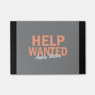 Die gewollte Hilfe treffen innen zu Post-it Klebezettel