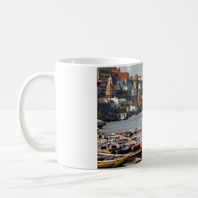 Die Ghats von Varanasi am Ganges Kaffeetasse (Links)