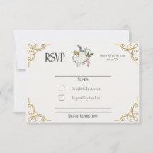 Die Gilded Garden Wedding RSVP Card