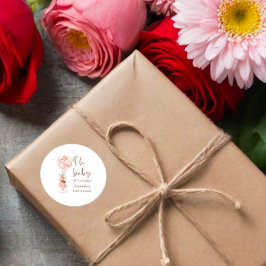 Die Girl Baby-Dusche mit Flying Balloon Runder Aufkleber