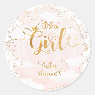 Die Girl-Princess Babydusche Runder Aufkleber