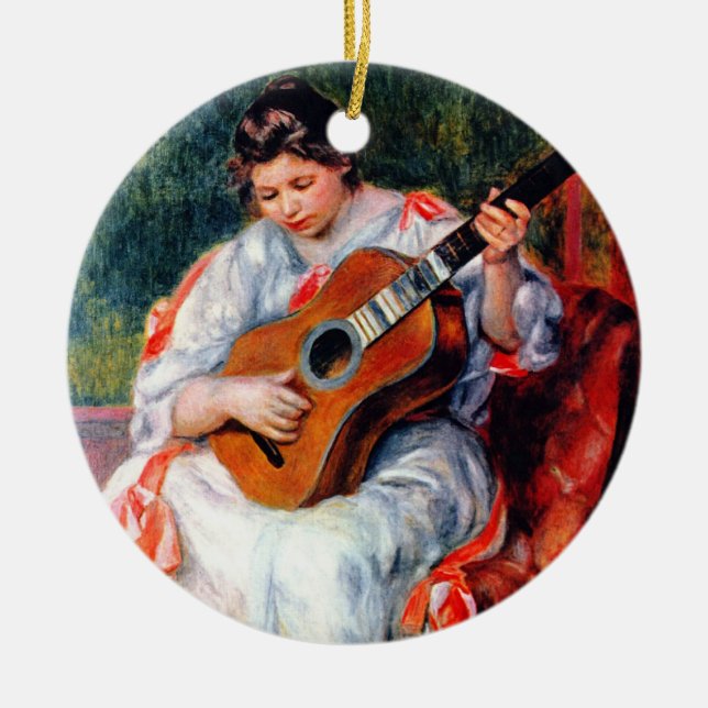 Die Gitarrist von Pierre Renoir Keramikornament (Vorne)