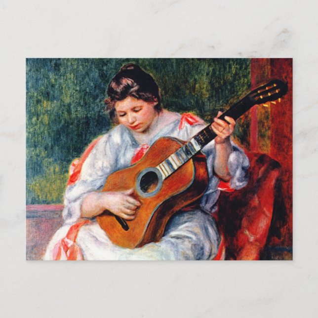 Die Gitarrist von Pierre Renoir Postkarte (Vorderseite)