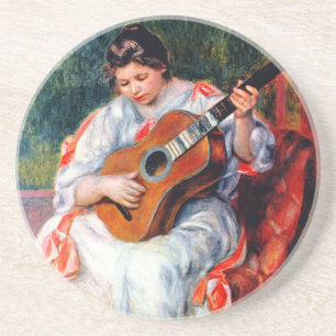 Die Gitarrist von Pierre Renoir Sandstein Untersetzer