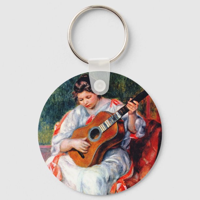 Die Gitarrist von Pierre Renoir Schlüsselanhänger (Vorderseite)