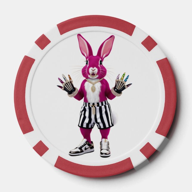 "Die Glam-Kaninchenrevolution" Pokerchips (Rückseite)