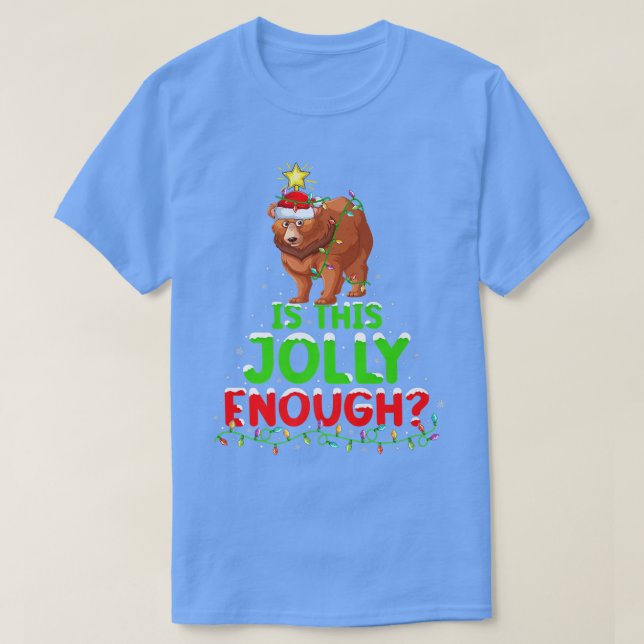 Die glänzende Grizzly Bären Christm wird beleuchte T-Shirt (Design vorne)