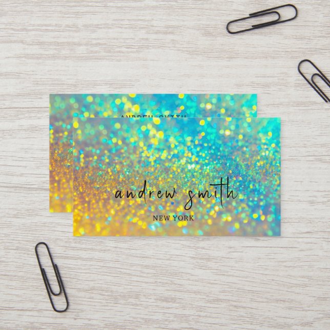 Die glänzende Holographic Opal Business Card Visitenkarte (Vorderseite/Rückseite Beispiel)
