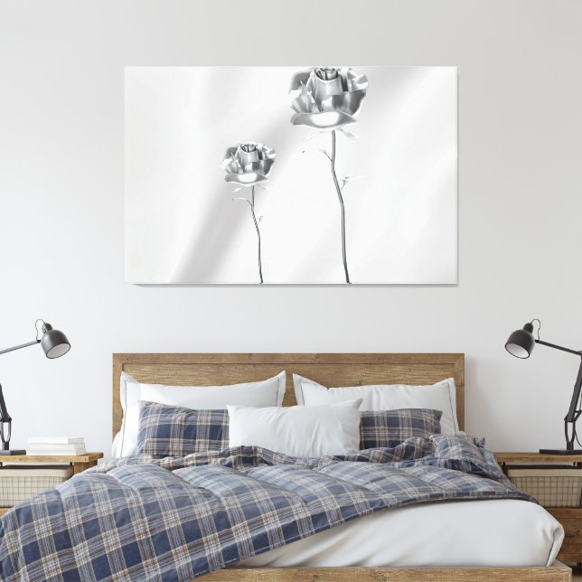 Die glänzende Rose Leinwanddruck (Insitu (Schlafzimmer))