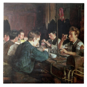 Die Glasgebläse, 1883 (Öl auf Leinwand) Fliese