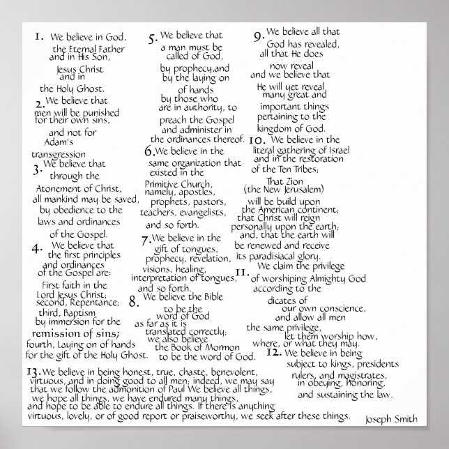 Die Glaubenssätze Poster (Vorne)