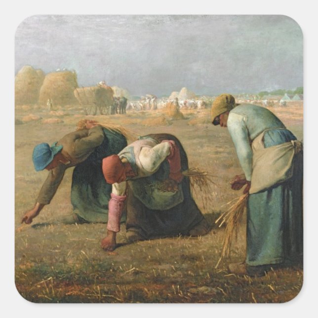 Die Gleaners, 1857 Quadratischer Aufkleber (Vorderseite)