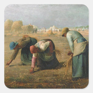 Die Gleaners, 1857 Quadratischer Aufkleber