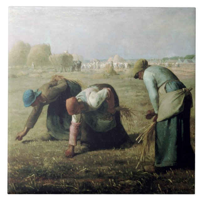Die Gleaners, Jean-Francois Millet Fliese (Vorderseite)