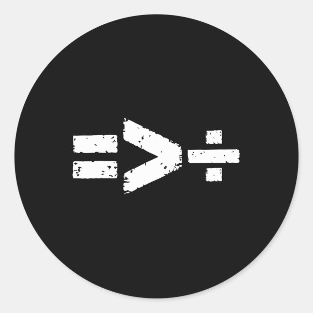 Die Gleichberechtigung ist größer als die Gleichst Runder Aufkleber (Vorderseite)