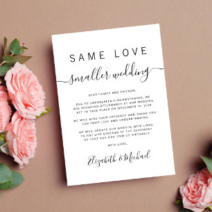 Die gleiche Liebe, kleinere Hochzeit Ankündigung