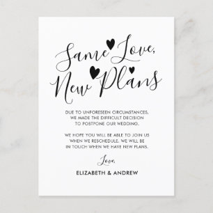 Die gleiche Liebe neue Pläne Herz Hochzeitspause Ankündigungspostkarte