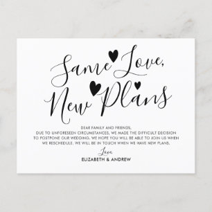 Die gleiche Liebe neue Pläne Herz Hochzeitspause Ankündigungspostkarte