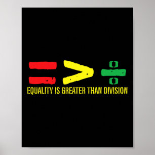 Die Gleichheit ist größer als die der Division im  Poster