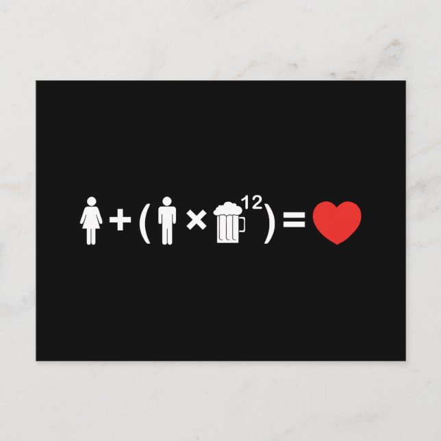 Die Gleichung der Liebe für Männer Postkarte (Vorderseite)