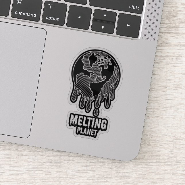 Die globale Erwärmung gleicht einem Schmelzplanete Aufkleber (Detail)