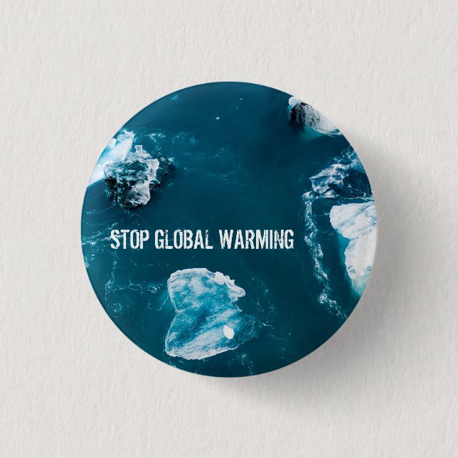 Die globale Erwärmung stoppen Button (Vorderseite)