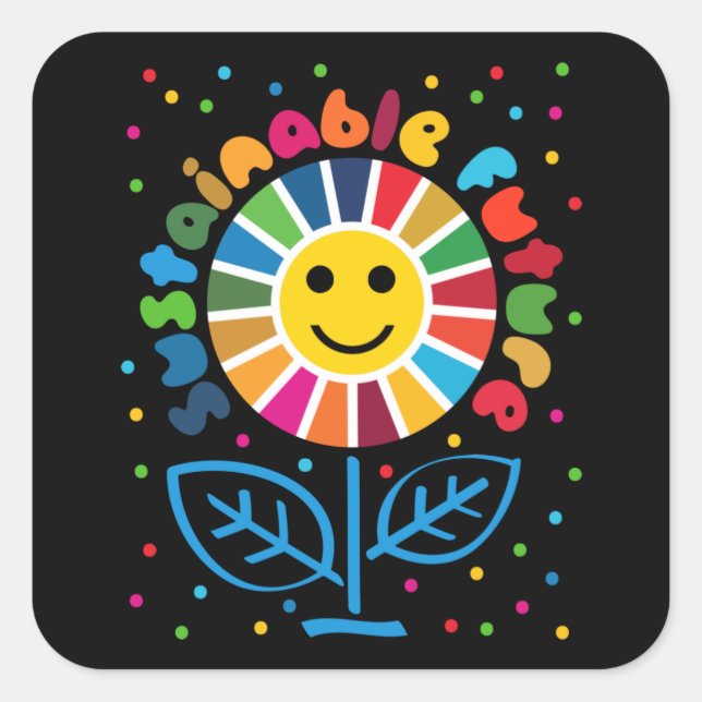 Die globalen Ziele der UN für nachhaltige Entwickl Quadratischer Aufkleber (Vorderseite)