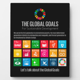 Die globalen Ziele des UN SDG 2030 Tabletop Plaque Fotoplatte