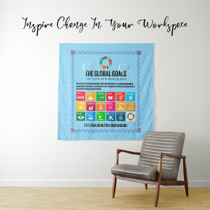 Die globalen Ziele mega motivierende inspirierende Wandteppich