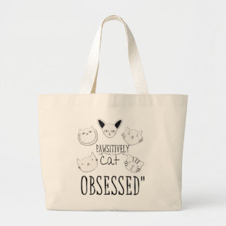 Die "glückliche Katze besessen" Jumbo Stoffbeutel
