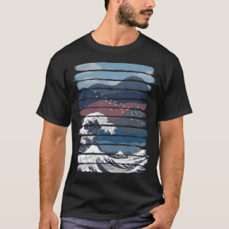 Die glückliche Natur und die große Welle T-Shirt
