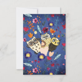 Die glückliche Vogeltierfamilie im Blumengarten