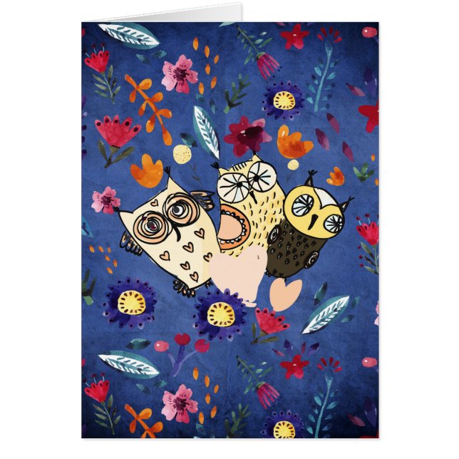 Die glückliche Vogeltierfamilie im Blumengarten (Vorne)