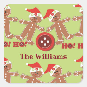 Die glücklichsten Lebkuchenmänner Quadratischer Aufkleber