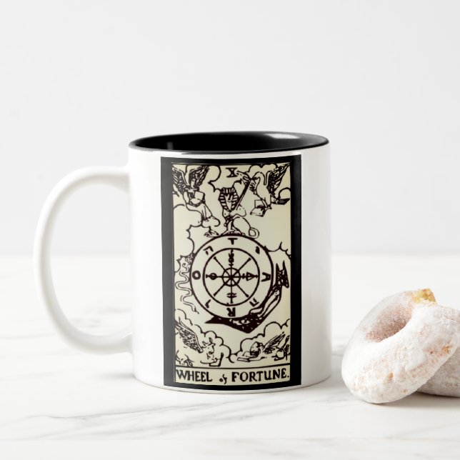 die Glücksrad-Tarot-Karte | Tasse (Mit Donut)