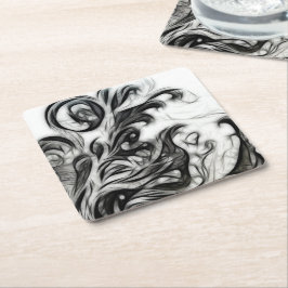 Die glühende Blüteninvertierung Rechteckiger Pappuntersetzer