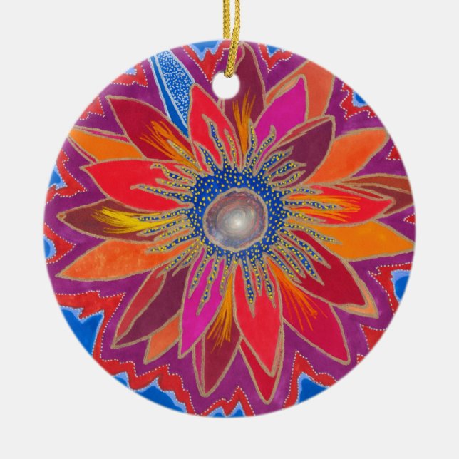 Die glühende Lotus-Verzierung Keramik Ornament (Vorne)