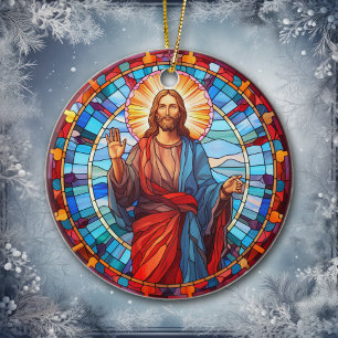 Die Gnade Jesu Christi verkleidete Weihnachten aus Keramik Ornament