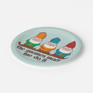 Die Gnomes ließen mich es tun blau Pappteller