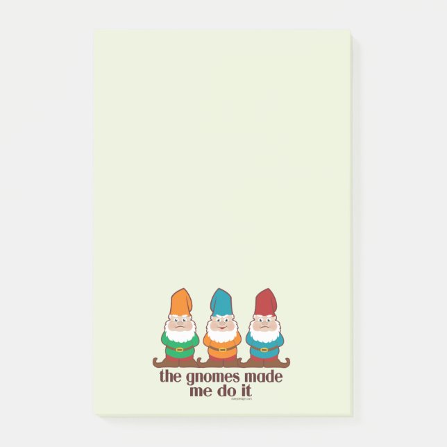 Die Gnomes ließen mich es tun lustig Post-it Klebezettel (Vorderseite)