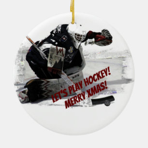 Die Goaltender - Hockey Player Keramik Ornament