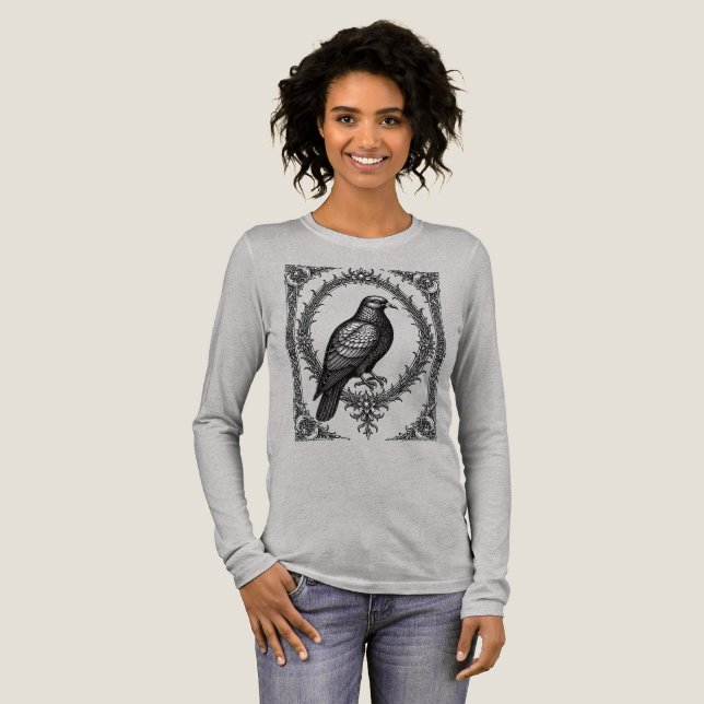 Die goetische Schutztaube Tri-Blend Shirt (Volle Vorderseite)