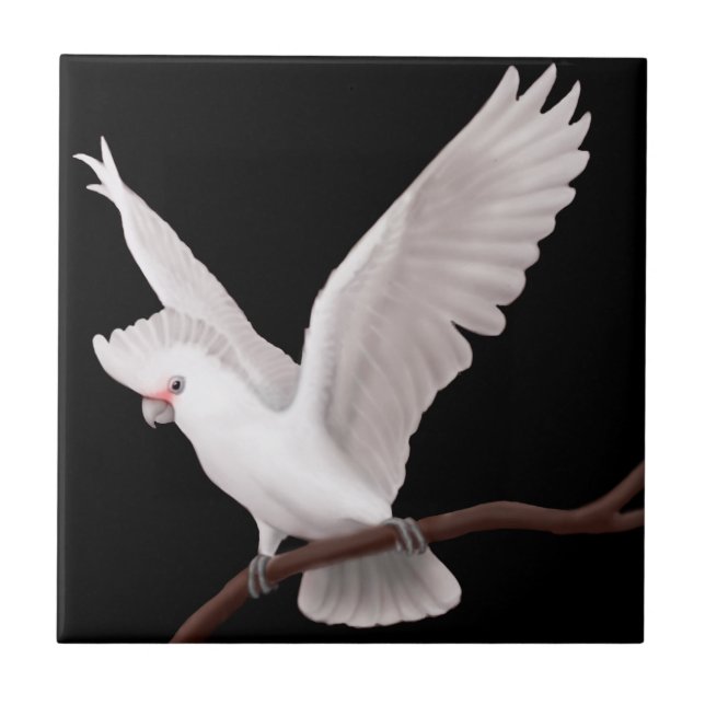 Die Goffins Cockatoo-Papageien-Fliese Fliese (Vorderseite)