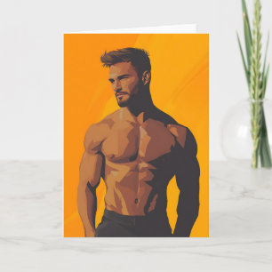 Die Golden Boy Schwule Grußkarte Karte