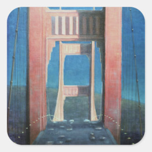 Die Golden Gate Bridge 1992 Quadratischer Aufkleber